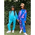 thumbnail image 6 of Oudiya Girls 2 Piece Tie Dye Sweatsuit Clothing Set Twist Front Hooded Sweatshirt and Sweatpants with Pockets, 13-14Y, 6 of 7