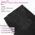thumbnail image 3 of 28" Straight Super Long 4 PCS Set Thick Clip in on Hair Extensions 4PCS Short Wavy Hair Extensions 14" Invisible Lace Weft Natural Soft Hairpieces, 3 of 8