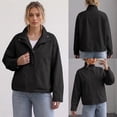 thumbnail image 2 of Womens Windbreaker Jacket Stand Collar Casual Lightweight Jackets Fall Winter Bomber Outerwear, 2 of 6