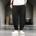 thumbnail image 4 of Pantalones deportivos masculinos, pantalones de otoño e invierno, pantalones de chándal para hombre, pantalones harén lisos, ropa original larga, pantalones holgados Y2k para correr, para hombre grand, 4 of 5
