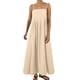thumbnail image 1 of Vestido largo sin mangas de verano con tirantes finos y ribetes en contraste para mujer, 1 of 6