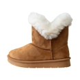 thumbnail image 3 of bebe Girls’ Faux Fur Cuff Winter Boots, Cozy Pull-On Ankle Boots, 3 of 7