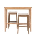 thumbnail image 4 of Contemporary Home Living 3-Piece Bar Table and Padded Stool Set - 47.25" - Beige and Brown, 4 of 9