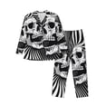 thumbnail image 1 of Balery Psychedelic Skull Illusion Art Pijama para Hombre de Dos Piezas con Manga Larga, Conjunto de Dormir y Descanso Suave con Bolsillos-Medium, 1 of 7