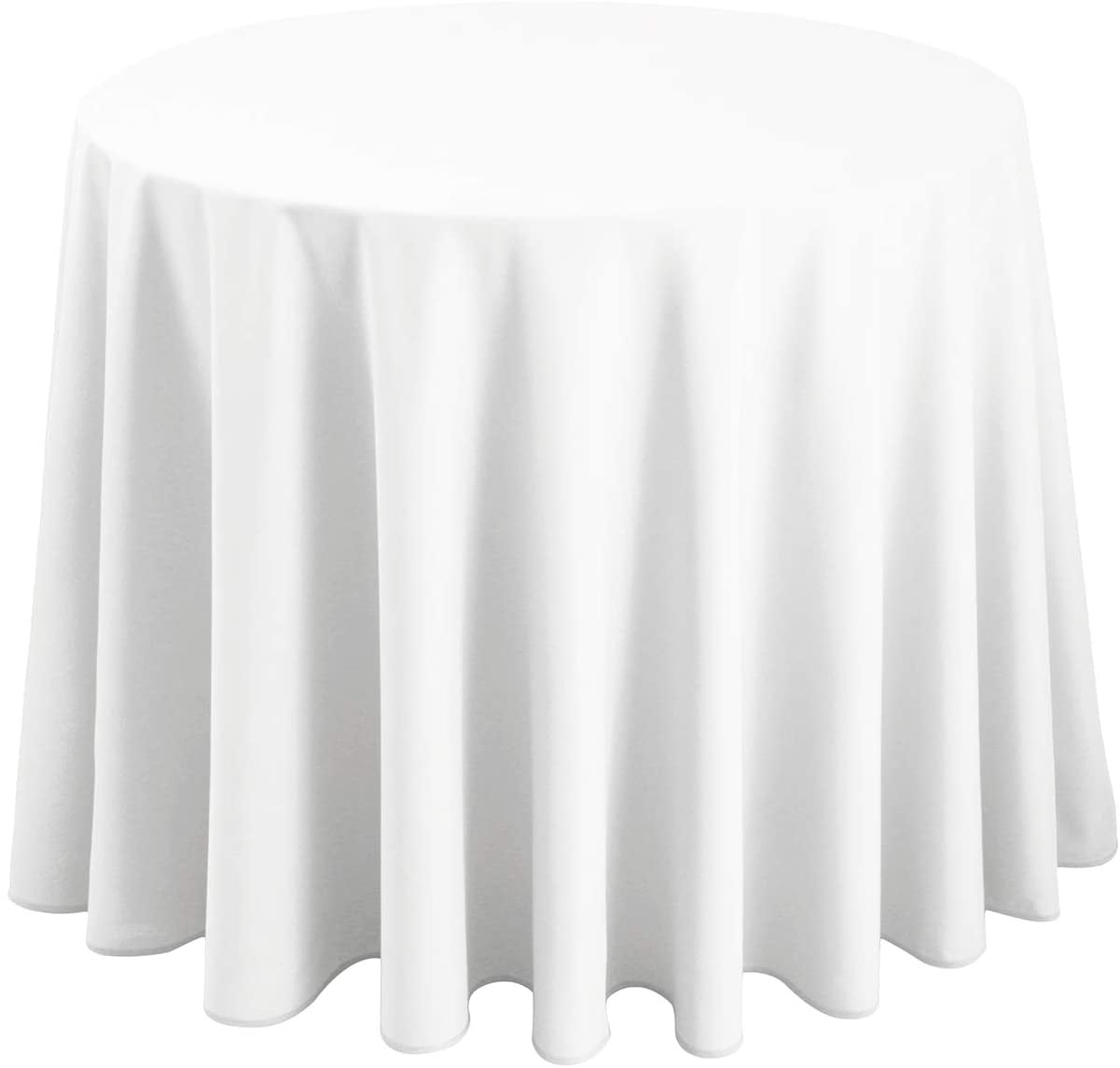 Hiasan White Round Tablecloth 108 Inch - Waterproof Stain Resistant ...