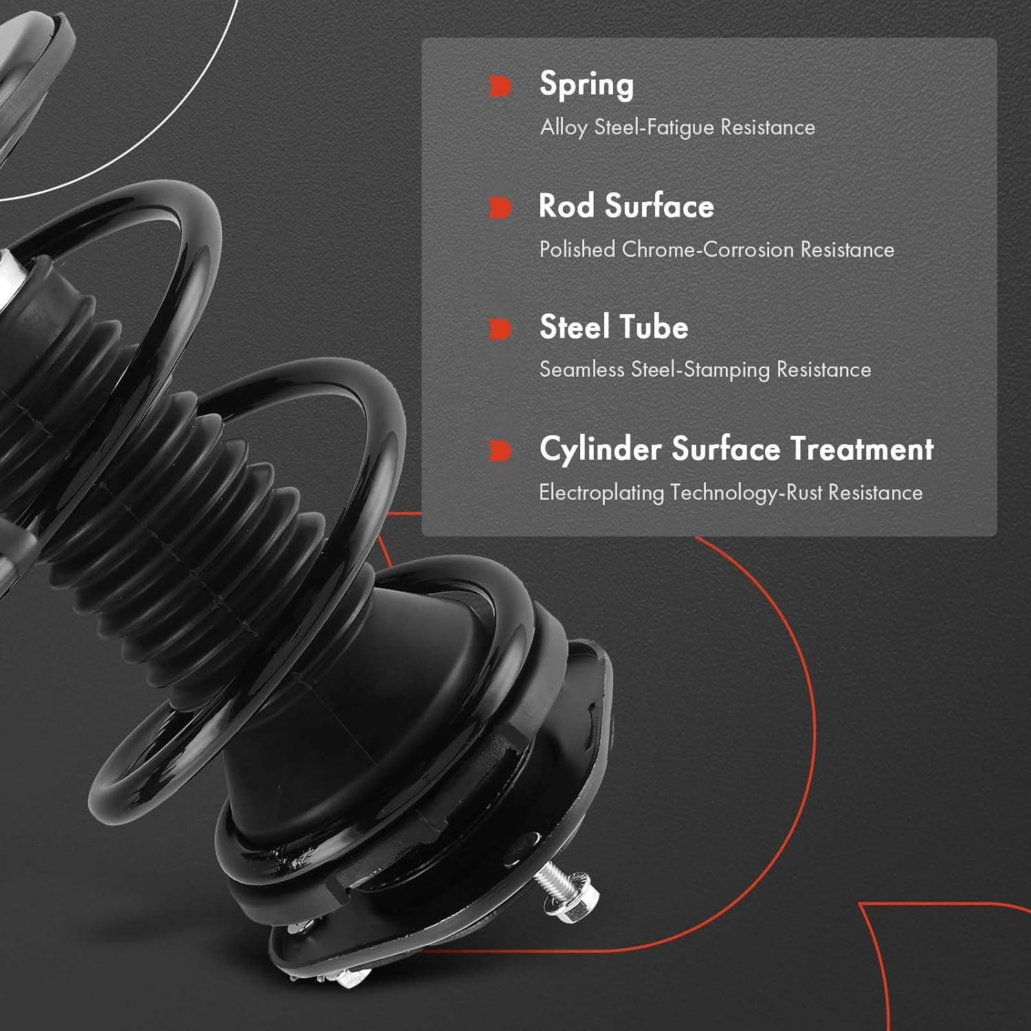 A-Premium Set of 2 Front Complete Strut w/Coil Spring Assembly Shock Absorber Compatible with Toyota Corolla 2003-2008