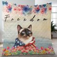 thumbnail image 4 of Freedom Siamese on Independence Day 4th of July Quilt Blanket Cat Lover Kitten Owner Gifts Cozy Comforter Throw Blanket - 01005, 4 of 5