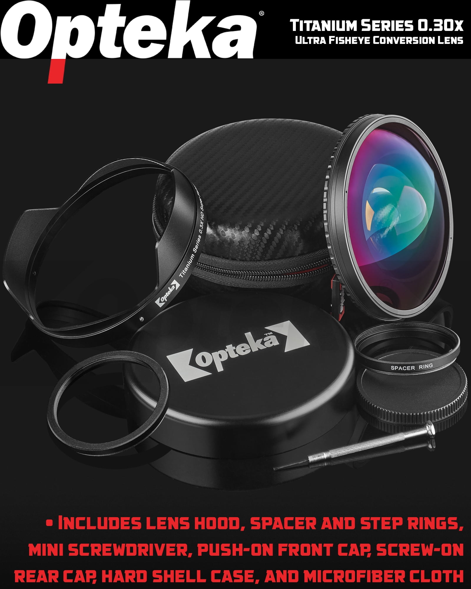 OPTEKA カメラレンズ Opteka 0.30x Titanium Ultra Fisheye Lens for 62mm Camcorders