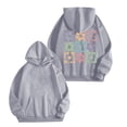 thumbnail image 1 of Chandail à Capuche Imprimé Floral pour Femmes Confortable Décontracté Chandail à la Mode Automne Hiver Design Lettre Doux Chaud Confortable, 1 of 2