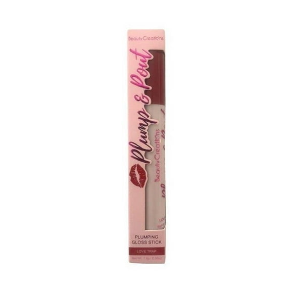 Brillo labial en barra Beauty Creations Plump & pout stick love trap larga duración de 1.8gr