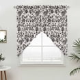 thumbnail image 5 of Farmhouse Black Kitchen Window Curtains, Swag Curtains Valance for Bedroom Living Room Bathroom, Vintage Flower Leaf Botanical Plant Rod Pocket Window Treatment Curtain Block Drapes 2 Panels 36"x36", 5 of 9