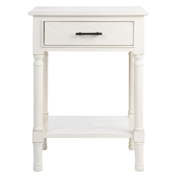 SAFAVIEH Peyton French White Rectangle Wood Storage End Table (19 in. W x 15.8 in. D x 26 in. H)