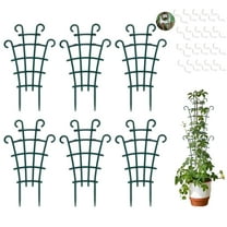 Plant Trellis for Potted Plants, 6pc Stackable Plastic Garden Trellis Support for Climbing Vines, Hoya, Pothos, Houseplants  Small Trellis for Climbing Plants Indoor, Plant Trellis Outdoor  with 20Pc