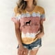 thumbnail image 2 of Mujeres Casual Cuello Redondo Manga Corta Estampado Jersey Blusa Camiseta Tops Sueltos OAVQHLG3B Store  lin121212, 2 of 4