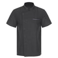 thumbnail image 3 of YONGHS Men's Chef Jacket Short Sleeve Coat Restaurant Hotel Work Uniform Grey 3XL, 3 of 7