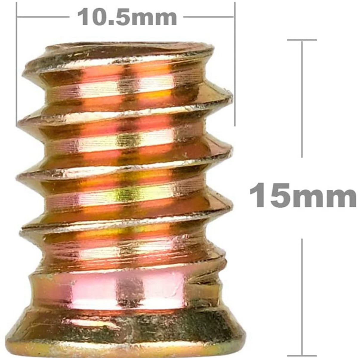 500Pcs M6 x 15mm Furniture Screw in Nut Threaded Wood Inserts Bolt Fastener Connector Hex Socket Drive