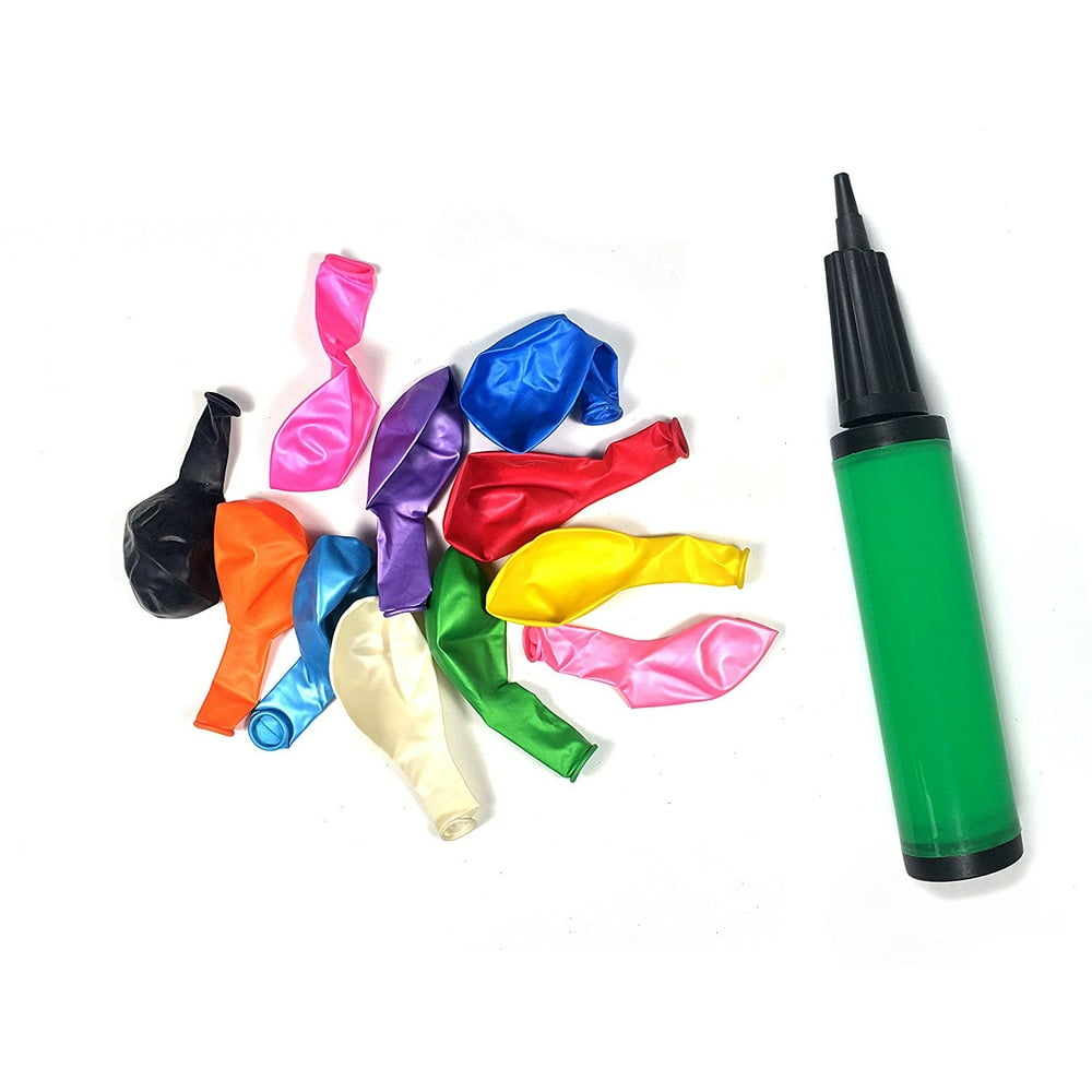 Balloon hand Pump and 72pc 12" Helium quality Latex Party Balloons