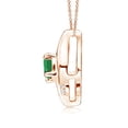 thumbnail image 2 of ANGARA Natural Shell Style Oval Emerald and Diamond Pendant in 14K Rose Gold for Women (Size-4x3mm) | May Birthstone, Birthday, Anniversary, Jewelry Gift for Women | Natural Emerald Necklace, 2 of 8