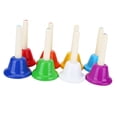 thumbnail image 1 of Hand Bells, 8-Note Colorful Metal Hand Bell Handbells Set Musical Instrument Toy for Kids Children, 1 of 7