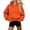 Orange, variant on Womens Warm Fleece Long Sleeve Cropped Hoodie Oversized Pullover Sweatshirt Banded Bottom Kangaroo Pocket Cozy Streetwear Daily Lounge, Blue, S