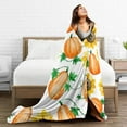 thumbnail image 5 of Thanksgiving Pumpkin Throw Blanket, Cute Autumn Leaf Blanket for Adults, Soft Comfortable Pumpkins Fleece Carpet Blanket for Sofa Bed Couch, 5 of 6