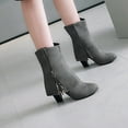 thumbnail image 7 of Fesfesfes Fall Boots Women Lace Splicing Solid Short Boots Round Head Shoes 7(39), 7 of 7