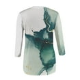 thumbnail image 3 of Wycnly Womens Tops Dressy Casual Loose Fit Breathable Lightweight Ladies Fashion Pullover Tees Shirts Summer 3/4 Sleeve Crewneck Tops Marbled Print Blouse White m, 3 of 4