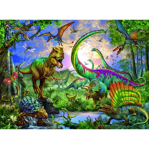Cuadros Decorativos 5D bricolaje completo taladro diamante pintura bosque dinosaurios punto de cruz bordado DQrwqpou Nuevos Originales