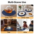 thumbnail image 2 of Navy Blue Anchor Round 15 Inch Placemats Set of 6, Nautical Coastal Summer Ocean Ship HeatResistant Non Slip Place Mats for Dining Table, Wipeable Braided Kitchen Table Mats for Housewarming, 2 of 9