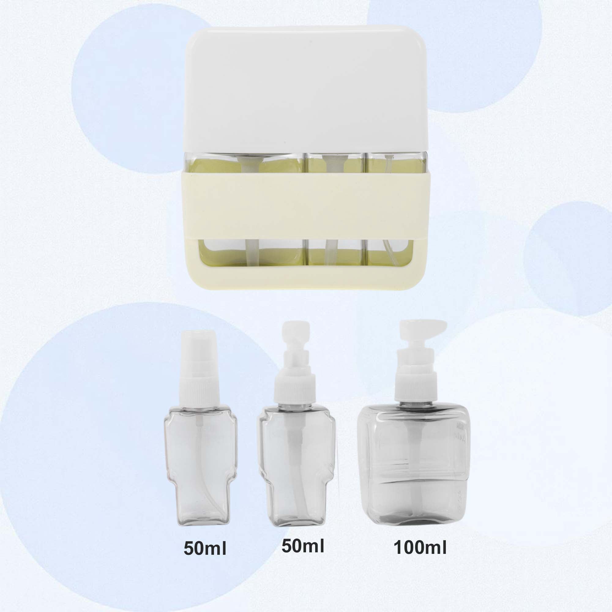 Unique Bargains Set of 3 Convenient Travel Containers Beige
