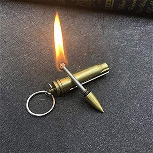 Flint Metal Matchstick Fire Starter with Keychain for Camping Hiking Best Gift BOLLAER Outdoor Emergency Fire Starter Flint Match Lighter Keychain