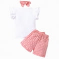 thumbnail image 4 of HCNTES Baby Girl Toddler Summer Spring Kid Outfit Sets Short Sleeve T-shirt Elastic Waist Shorts 2 Piece Short Set Summer Pjs For 9-24 Months 2t 3t 4t 5t 6t 7t Summer Pjs Kids, 6-7 Years, 4 of 8