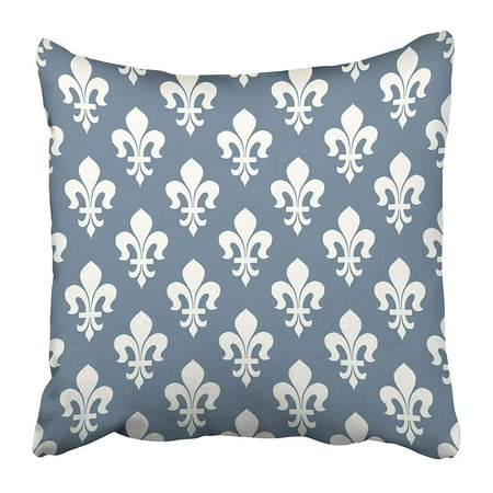 Light Blue Fleur De Lis - ECCOT Abstract Light Blue Vintage Classical French Royal Ornate Fleur De Lis Pattern Line Pillowcase Pillow Cover 20x20 inch