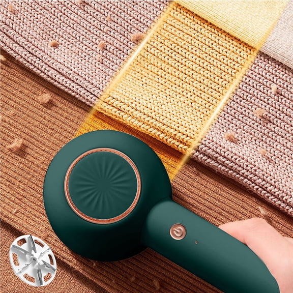 6-Blade Large Capacity Fabric Shaver Lint Remover Rechargeable Sweater Clothes Fuzz Remover Lint Shaver with Storage Compartment
