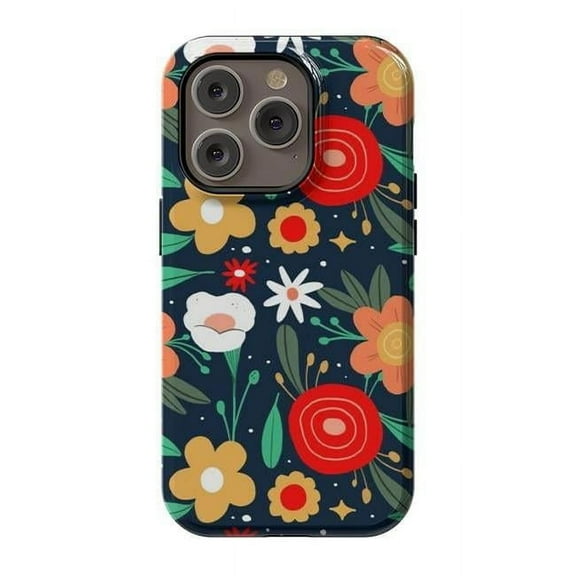 ArtsCase AC-02229120 StrongFit Designer Cases for iPhone 14 Pro, Orange - Wild Flowers