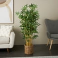 thumbnail image 2 of DecMode 59" Artificial Bamboo Tree in Realistic Leaves and Brown Seagrass Pot, 2 of 9