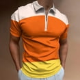 thumbnail image 2 of Candy Corn Pattern Men Zipper T-shirt Summer Casual Short Sleeve T-shirt Top, 2 of 7