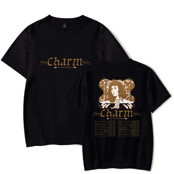 Clairo Merch Charm 24 Tour Tee New Logo Merch T-Shirts Cosplay Women Men Fashion Casual Crewneck Short Sleeve