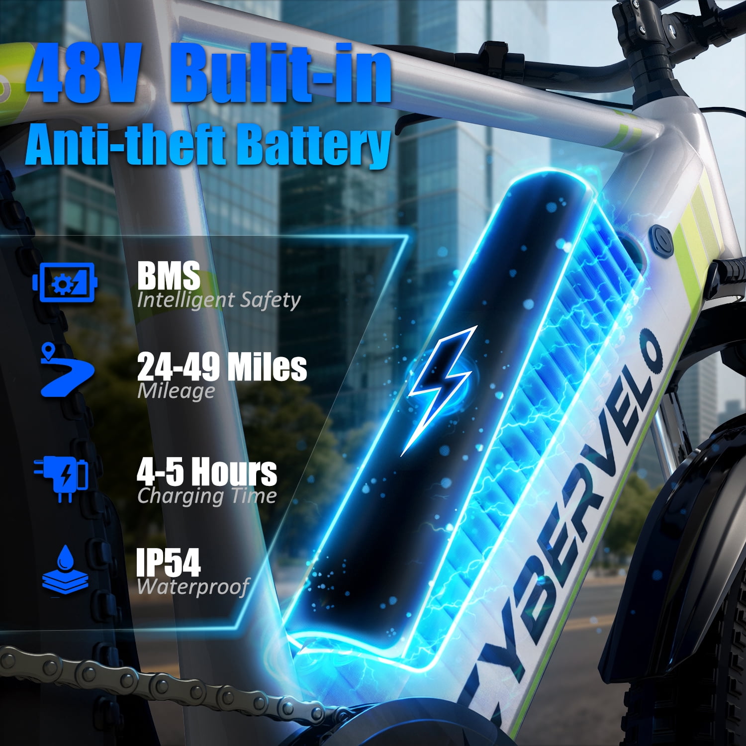 AOANGO Electric Bike for Adults, 26" Tire Up to 80Miles Commute Mountain Bike with 48V Removable Battery