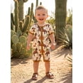 thumbnail image 5 of BemeyourBBs Western Baby Spring Summer Fall Clothes Newborn Baby Boy Girl Cowboy Cowgirl Outfit Romper Horse Print Short Sleeve Zip-up Full Length Jumpsuit, 5 of 9