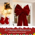 thumbnail image 6 of Large Velvet Christmas Bows (6 ft) — Large Bows for Christmas Tree Topper, Wreaths, Mantle, Front Door, Porch & Wedding Decoration — Xmas Decor Indoor & Outdoor (Red), 6 of 7