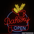 thumbnail image 2 of Craftnamesign Bakery Open Neon Sign For Bread Store Wall Art, Welcome Sign Decor, 2 of 5