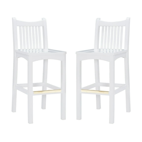 Linon Lindale 30" Bar Stools, Classic White Finish, Set of 2
