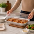 thumbnail image 4 of VeZee 9" x 13" Half Size Aluminum Foil Pans with Dome Lids | Catering Trays, Baking Pans & Food Storage Containers: 10 Count, 4 of 5