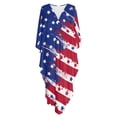 thumbnail image 5 of SEANATIVE V Neck Beach Cover Up Kaftan for Women Printed Kaftan Dresses Loose Summer Maxi Dress Lightweight Soft Breathable Vacation Bikini Swimsuit Cover Ups, Stars and Stripes American Flag, 5 of 7