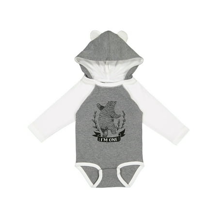 

Inktastic First Birthday 1 Year Old Boys Bear Gift Baby Boy or Baby Girl Long Sleeve Bodysuit