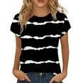 thumbnail image 2 of Tittly T Shirts for Women Spring Tops for Women Womens Summer Tops Short Sleeve Shirts Crew Neck Cute Trendy Tunic Blouses Graphic Tees Tshirts Shirts Black L, 2 of 4