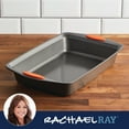 thumbnail image 4 of Rachael Ray 9 x 13-Inch Nonstick Bakeware Rectangle Cake Pan, Gray with Orange Handles, 4 of 7