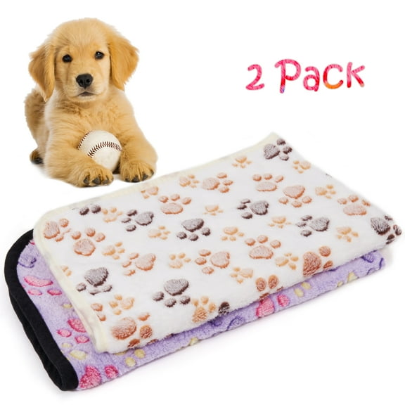 LUXMO 2 Pack Cat Dog Puppy Blanket Soft Pet Bed Cushion Warm Sleep Mat