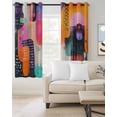 thumbnail image 2 of Colorful Geometric Blackout Curtains for Bedroom/Living Room, Thermal Insulated Kitchen Curtains, Contemporary Abstract Color Block Grommet Darkening Window Treatment Drapes 52"x63"x2, 2 of 8